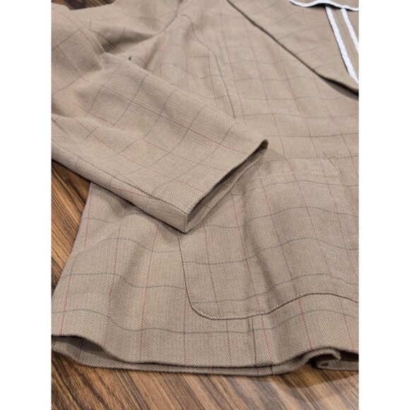 Eddie Bauer Windowpane Plaid Blazer Jacket Stretch Sz 2XL Pinstripe Sleeve - Picture 7 of 13